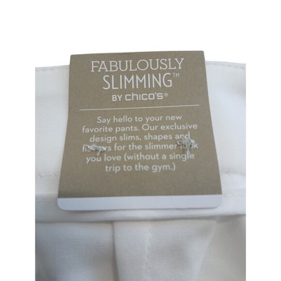 Chico's Staight Leg Capri/ NWT/ Slimming Pants//White/1.5 (M) - Picture 4 of 9